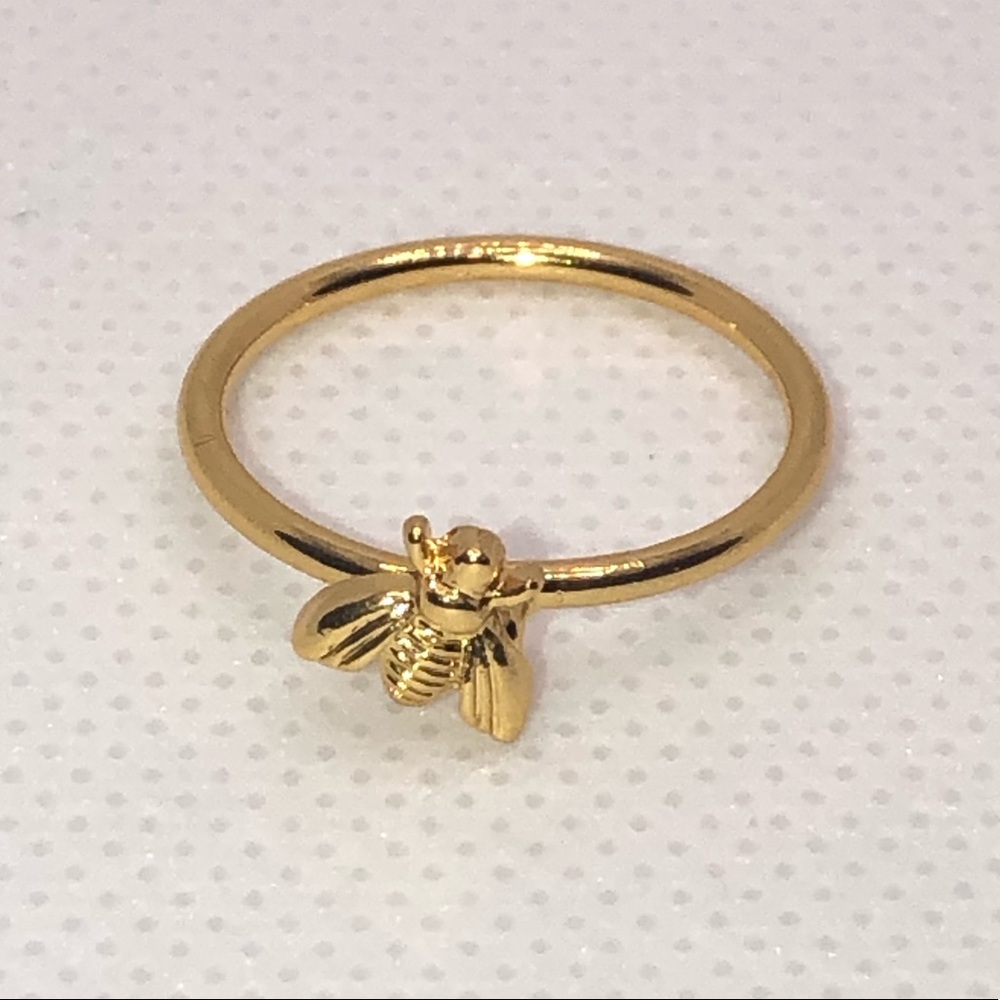 Ring Rose Gold Silver Tone Honey Bee NEW - Picture 6 of 8